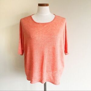 Eileen Fisher Boxy pink 100% Linen sweater NWT
